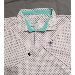Swannies Golf Polo Shirt Men's XL Purple Micro Floral Performance  Lightweight